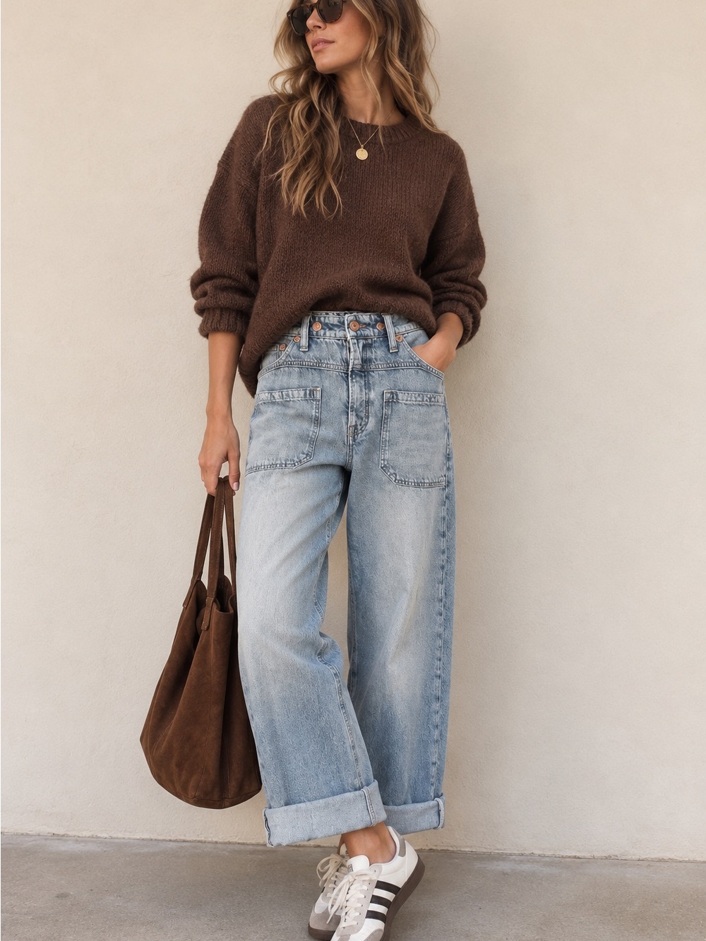 We The Free Palmer Cuffed Baggy Jeans La La Land Size 25